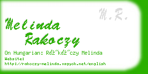 melinda rakoczy business card